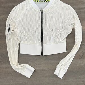 Forever 31 White Mesh Zip-Up Jacket